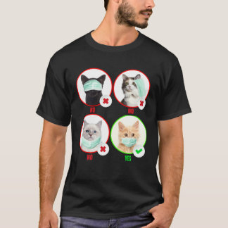 Camiseta Gato usa mascarilla correctamente Gato Distancia