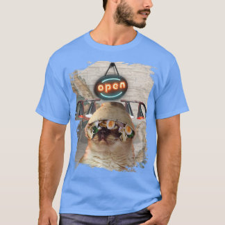 Camiseta Gato usando fideos de Ramen Bowl Gracioso