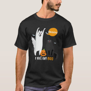 Camiseta Gato Vaca Maullido Quiero Decir Boo Luna Halloween