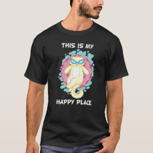 Camiseta Gato Vacaciones de Verano Baño Relajante Aro de Na