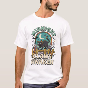 Camiseta Gato vampiro de Halloween travesuras de medianoche