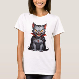 Camiseta Gato vampiro enojado lindo gato gracioso enojado
