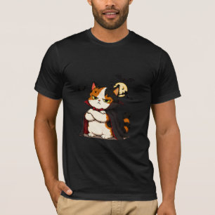 Camiseta Gato vampiro gruñón de Halloween