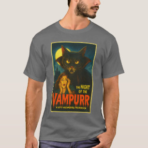 Camiseta Gato Vampiro Vampurr Drácula Terror Antiguo Hallow