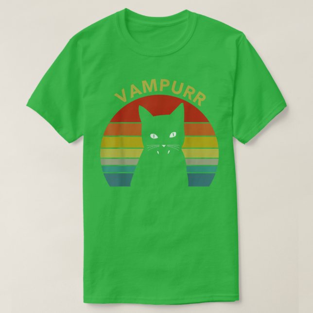 Camiseta Gato Vampurr Gato Vampiro Gato Gato Halloween Diss (Diseño del anverso)