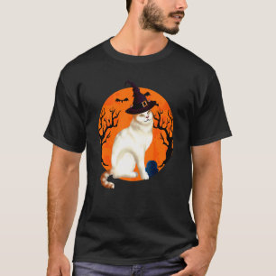 Camiseta Gato Van Turco Lindo Sombrero De Bruja De Hallowee