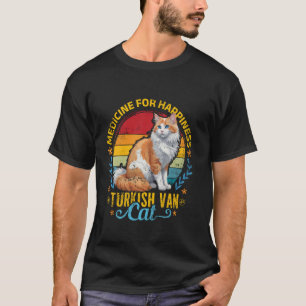 Camiseta Gato Van Turco MEDICINA PARA LA FELICIDAD GATO VAN