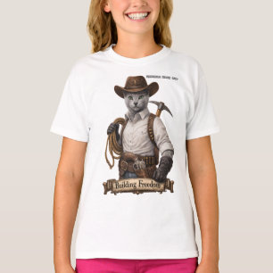 Camiseta Gato Vaquero Ruso Azul – Construyendo Libertad