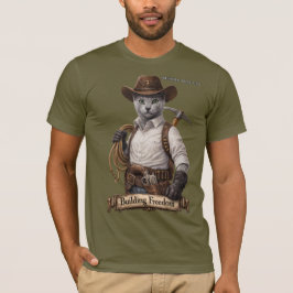 Camiseta Gato Vaquero Ruso Azul – Construyendo Libertad
