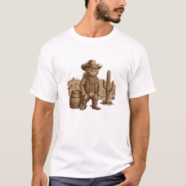Camiseta Gato Vaquero Sheriff | Gato Occidental Divertido