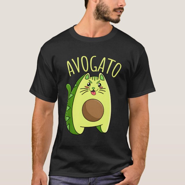 Camiseta Gato Vegetario Vegetario De Aguacate Avogato Owne (Anverso)