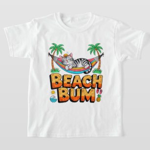 Camiseta Gato Veraniego Vagabundo de Playa - Gato Divertido