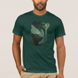 Camiseta Gato verde del gatito de Camo del remiendo