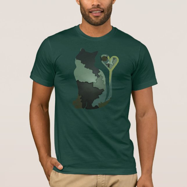 Camiseta Gato verde del gatito de Camo del remiendo (Anverso)