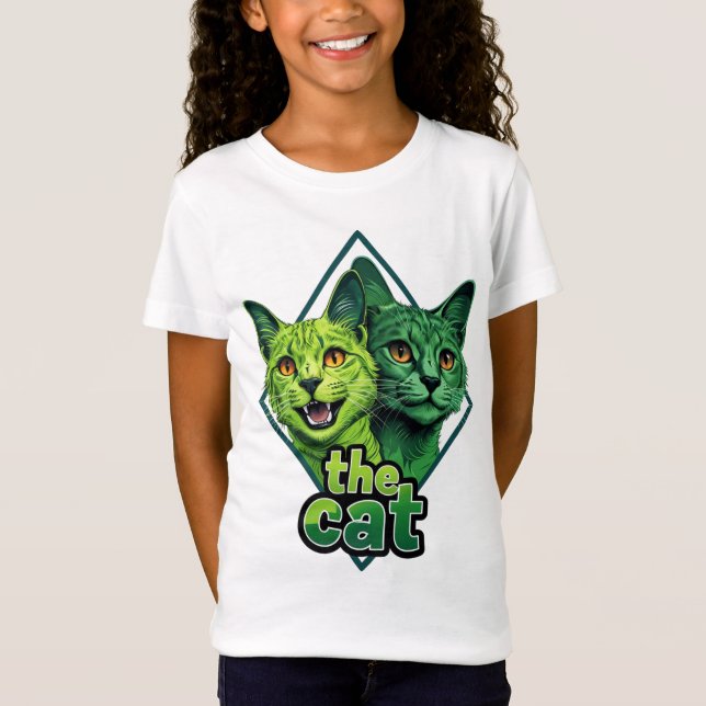 Camiseta Gato verde Duo T-Shirt (Anverso)
