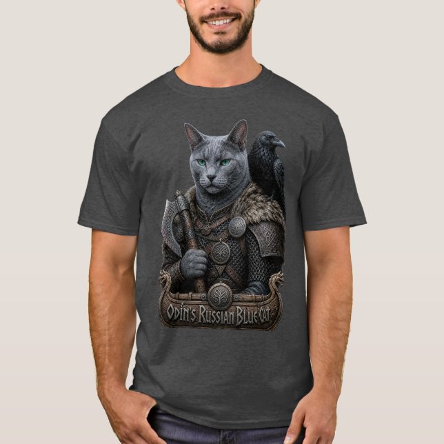 Camiseta Gato veterano Russian Blue Odin (Anverso)