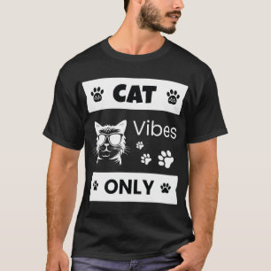 Camiseta Gato Vibraciones Solo Gato Fresco Amante Gafas Div