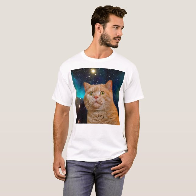 Camiseta Gato viendo el espacio (Anverso completo)