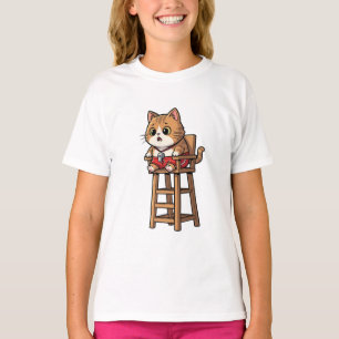 Camiseta Gato Vigilante Naranja para Niños