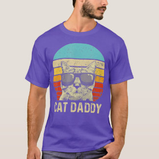 Camiseta Gato Vintage de los hombres papi divertido gato am
