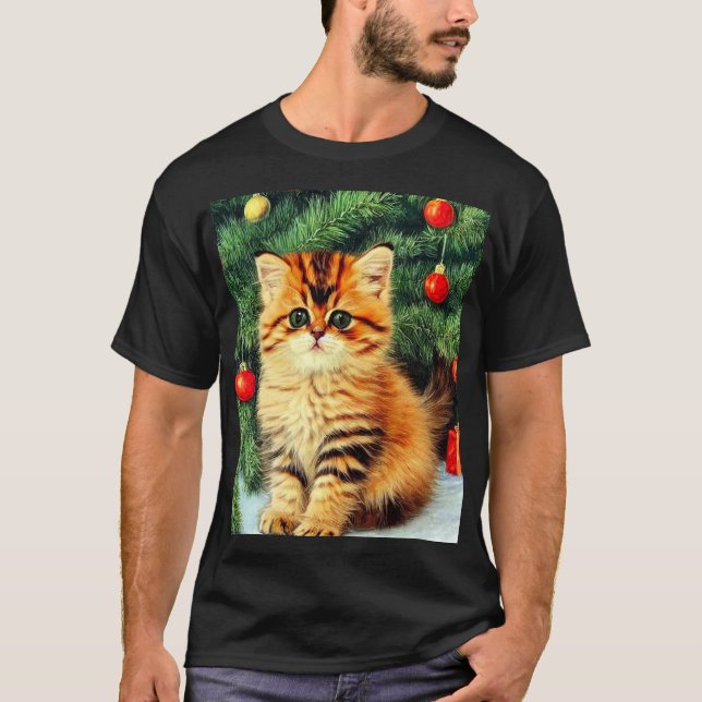 Camiseta Gato vintage de Navidad (Anverso)