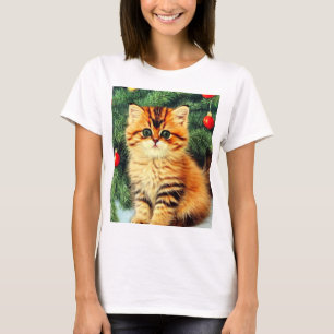 Camiseta Gato vintage de Navidad