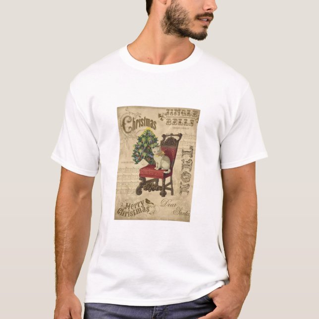 Camiseta Gato vintage de Navidad (Anverso)