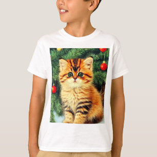 Camiseta Gato vintage de Navidad