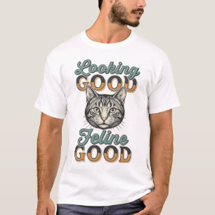 Camiseta Gato Vintage Diseño Felino Bueno Viendo Bien_1