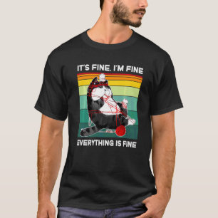 Camiseta Gato Vintage Está Bien Estoy Bien Todo Está Bien