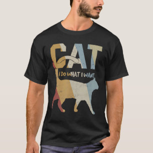 Camiseta Gato Vintage hago lo que quiero Gato Maow Gatito N