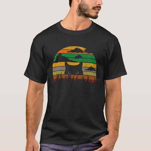 Camiseta Gato Vintage Halloween Retro (Anverso)