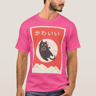 Camiseta Gato vintage japonés Kawaii Anime