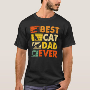Camiseta Gato Vintage Papá Día del Padre Mejor Papá Gato de