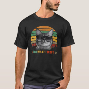 Camiseta Gato Vintage que hago lo que quiero para el amante