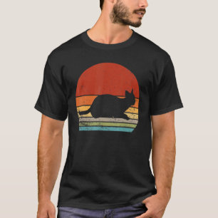 Camiseta Gato Vintage Silueta de Gato Retro Animal 60s 70s