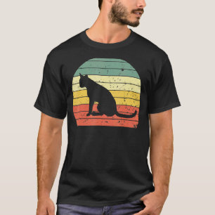 Camiseta Gato Vintage Silueta De Gato Retro Animal 70s 80s