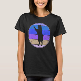 Camiseta Gato Vintage Silueta de Gato Retro Animal  70s 80s