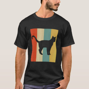 Camiseta Gato Vintage Silueta Gatito Abisinio Felino