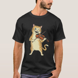 Camiseta Gato Violinista Divertido Músico Orquesta Violinis