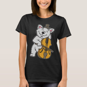 Camiseta Gato violonchelo profesora de música