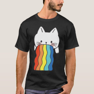 Camiseta Gato Vómito Gato del Gato del Arcoiris Vómito colo