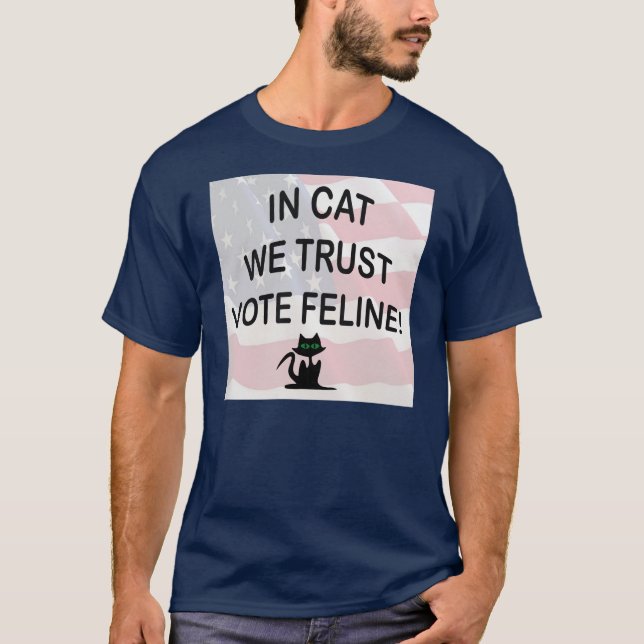 Camiseta Gato votado con bandera estadounidense (Anverso)