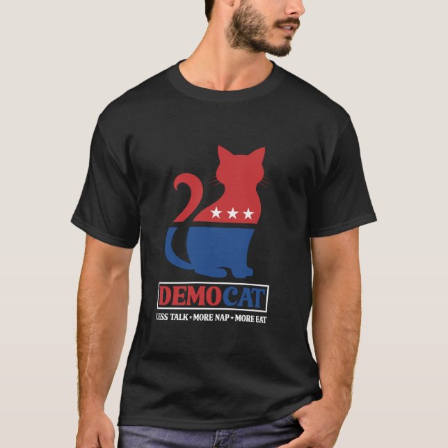 Camiseta Gato votado demócrata gato liberal amante Biden Ha (Anverso)