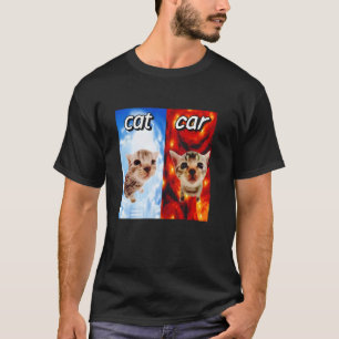 Camiseta Gato Vs Coche Cringey Divertido Para Hombres Mujer