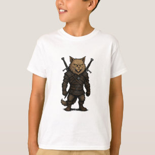 Camiseta Gato Witcher – Guerrero de Fantasía Medieval