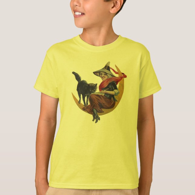 Camiseta Gato y bruja (Anverso)
