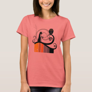Camiseta Gato y búho