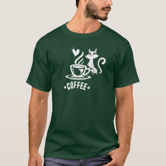 Camiseta Gato y café