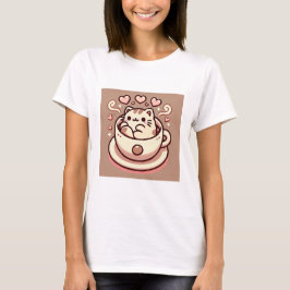 Camiseta Gato y café deliciosos kawaii Kitty en la televisi